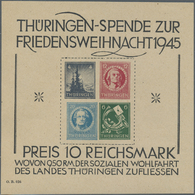 ** Sowjetische Zone - Thüringen: 1945, Weihnachtsblock Auf Gelblichgrauem Papier In Type I „Kerbe Im 'D - Andere & Zonder Classificatie