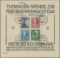 Brfst Sowjetische Zone - Thüringen: 1945: Weihnachtsblock In Type III Auf "x"-Papier Auf Briefstück. Der B - Autres & Non Classés