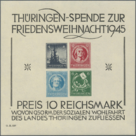 ** Sowjetische Zone - Thüringen: 1945, Großer Weihnachtsblock, SONDERDRUCK OHNE DRUCHSTICH, Papier X In - Altri & Non Classificati