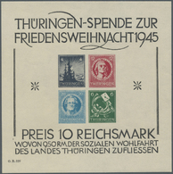 ** Sowjetische Zone - Thüringen: 1945, Großer Weihnachtsblock, SONDERDRUCK OHNE DRUCHSTICH, Papier X In - Altri & Non Classificati