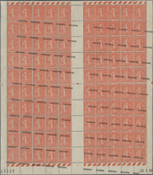 ** Andorra - Französische Post: 1931. Definitive Stamp 50c Red "ANDORRE" In A Complete Sheet Of 100 Showing VARIA - Other & Unclassified