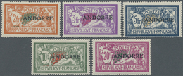 * Andorra - Französische Post: 1931, Freimarken 2 Fr. - 20 Fr., Fünf Spitzenwerte, Kaum Wahrnehmbare Falzspuren, - Other & Unclassified