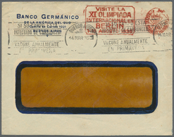 Br Thematik: Olympische Spiele / Olympic Games: 1936: Argentinien Fensterbrief Mit Seltenem Freistempel "VISITE LA XI OL - Other & Unclassified