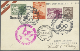 GA Thematik: Olympische Spiele / Olympic Games: 1936 Österreich: 80 Gr. Und 10 Gr. Flugpost Als ZuF Auf 15 Gr. Neben 12  - Other & Unclassified