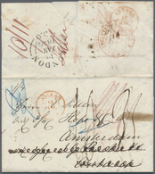 Br Belgien - Vorphilatelie: 1840: Brief Aus "LONDON 13 JAN 1840" In Schwarz Nach Antwerpen, Rote "ANGLETERRE ..." - 1794-1814 (French Period)