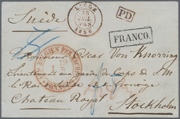 Br Belgien - Vorphilatelie: 1856, Cover From LIEGE, 18 JUIL.1856, Addressed To The Writer, Composer And Military - 1794-1814 (Periodo Francese)