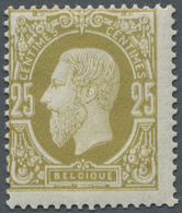 ** Belgien: 1869, Freimarke: König Leopold II. 25 C. Olivgelb, Tadellos Postfrisches, Unsigniertes Stück (C.O.B € - Altri & Non Classificati