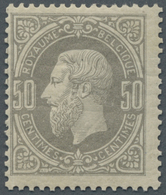 ** Belgien: 1869, Freimarke: König Leopold II. 50 C Grau, Tadellos Postfrisches, Unsigniertes Stück (C.O.B €1.200 - Autres & Non Classés