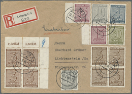 Br Sowjetische Zone - West-Sachsen: 1945, Ziffer 30 Pf Hell Bis Dunkelbräunlicholiv Mit Zusatzfrankatur - Andere & Zonder Classificatie
