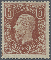 * Belgien: 1878, König Leopld II., 5 Fr. Rotbraun, Ungebrauchtes Kabinettstück, Taufrisch Und Gut Zentriert Mit - Autres & Non Classés