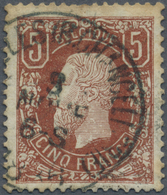 O Belgien: 1883, 5 Franc Leopold II, Fine Used Example. Some Stains, Have A Close View. Michel 1.600,- - Autres & Non Classés