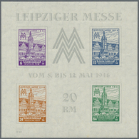 ** Sowjetische Zone - West-Sachsen: 1946, Leipziger Messe-Block In Type II Mit 12 Pfg In Dunkelgraublau - Other & Unclassified