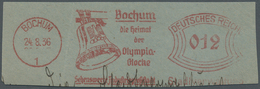 Brrst Thematik: Olympische Spiele / Olympic Games: Deutsches Reich Absenderfreistempel BOCHUM 12 Pf. "Bochum - Die Heima - Other & Unclassified