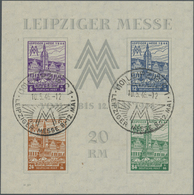 O Sowjetische Zone - West-Sachsen: 1946, Leipziger Messe-Block, 12+18 Pf Dunkelblaugrau, Wz Stufen Ste - Andere & Zonder Classificatie