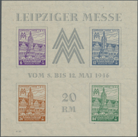 ** Sowjetische Zone - West-Sachsen: 1946, Leipziger-Messe-Block Mit 12 Pfg. Graublau Und Wasserzeichen - Autres & Non Classés