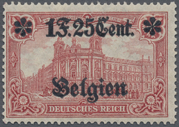 * Belgien: 1916 German Occupation Of Belgium: EXTREMELY RARE VARIETY DOUBLE SURCHARGE "1F.25CENT / BELGIEN" On 1 - Autres & Non Classés