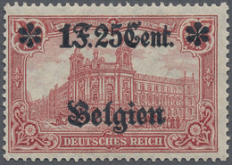 * Belgien: 1916 German Occupation Of Belgium: EXTREMELY RARE VARIETY DOUBLE SURCHARGE "1F.25CENT / BELGIEN" On 1 - Altri & Non Classificati