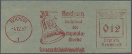 Brrst Thematik: Olympische Spiele / Olympic Games: 1937, Dt. Reich. Briefstück Mit Freistempler "[Olympia-Glocke] / Boch - Autres & Non Classés