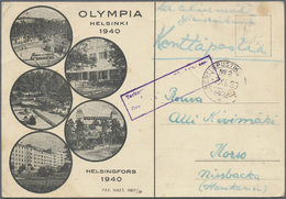Br Thematik: Olympische Spiele / Olympic Games: 1940 Finnland Vordruckkarte "Olympia Helsinki 1940 Mit Vs. 5 Detailbilde - Autres & Non Classés