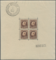** Belgien: 1924, Internationale Briefmarkenausstellung Brüssel: Albert I. (Typ Montenez) 5 Fr. Rotbraun Auf Sämi - Other & Unclassified