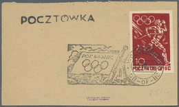 Brrst Thematik: Olympische Spiele / Olympic Games: 1944 Lagerpost Woldenberg Vordruckblatt 10 C. Rot Und Ma.-o "Breite F - Autres & Non Classés