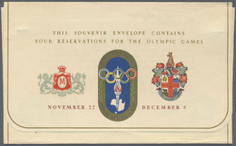 Br Thematik: Olympische Spiele / Olympic Games: 1956 Großbritannien Farb. Souvenir-Umschlag Für Reservierungskarten Zu D - Other & Unclassified