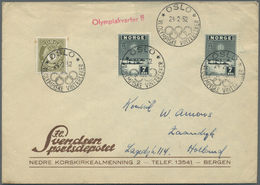 Br Thematik: Olympische Spiele / Olympic Games: 1952, Norway, Oslo. Red One Line "Olympiakvarter II" With Olympic Specia - Other & Unclassified