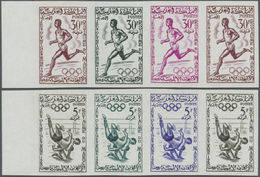 ** Thematik: Olympische Spiele / Olympic Games: 1960 Marokko Olympic Games 5 F - 70 F Complete Set In IMPERFORATED Colou - Other & Unclassified