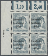 ** Sowjetische Zone - Allgemeine Ausgaben: 1948, 12 Pf SBZ-Aufdrucke Im 4er-Block Aus Der Linken Oberen - Autres & Non Classés