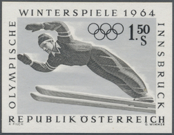 (*) Thematik: Olympische Spiele / Olympic Games: 1964, OLYMPIC GAMES INNSBRUCK, Austria 1.50 Sch. SKI JUMPING, Imperfora - Autres & Non Classés