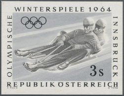 (*) Thematik: Olympische Spiele / Olympic Games: 1964, OLYMPIC GAMES INNSBRUCK, Austria 3 Sch. SLEDDING, Imperforate Pro - Other & Unclassified