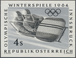 (*) Thematik: Olympische Spiele / Olympic Games: 1964, OLYMPIC GAMES INNSBRUCK, Austria 4 Sch. BOBSLEIGH, Imperforate Pr - Other & Unclassified