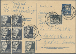 Br/GA Sowjetische Zone - Allgemeine Ausgaben: 1948, Persöhnlichkeiten 2 Pfg., 9 Stck. Als Zusatzfrankatur - Other & Unclassified