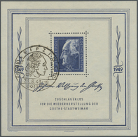 O Sowjetische Zone - Allgemeine Ausgaben: 1949, Goethe-Block Mit Seltenem Sonderstempel "(10b) LEIPZIG - Other & Unclassified