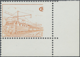 ** Belgien - Eisenbahnpaketmarken: 1968, 4 Fr. Orange Locomotive Type Mnh From Lower Right Corner With Variety No - Luggage [BA]