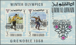 ** Thematik: Olympische Spiele / Olympic Games: 1968, Umm Al Qaiwain, Olympic Games Mexico, Souvenir Sheet With INVERTED - Other & Unclassified