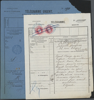 Br Belgien - Telegrafenmarken: 1885, Complete Telegramm Sent From BRUGES (STATION) 31 OCT 85, Franked With Horizo - Telegraph [TG]