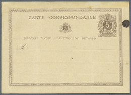 GA Belgien - Ganzsachen: 1873, Reply Card 5c. + 5c., Group Of Three Proofs: Asking And Reply Part In Issued Desig - Altri & Non Classificati