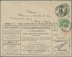 GA Belgien - Ganzsachen: 1877, 10 C Green Advertising Postal Stationery Envelope (Imp. J.Corne, Schaerbeek), Seri - Other & Unclassified