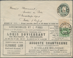 GA Belgien - Ganzsachen: 1877, 10 C Green Advertising Postal Stationery Envelope (Imp. J.Corne, Schaerbeek), Seri - Other & Unclassified