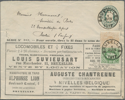 GA Belgien - Ganzsachen: 1877, 10 C Green Advertising Postal Stationery Envelope (Imp. J.Corne, Schaerbeek), Seri - Altri & Non Classificati