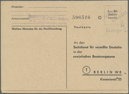 GA Sowjetische Zone - Ganzsachen: 1946, Suchdienst-Doppelkarte 2,- RM "Postkarte" Mit Druckvermerk "... - Other & Unclassified