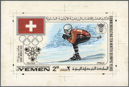 Thematik: Olympische Spiele / Olympic Games: 1968, Yemen (Kingdom). Artist's Drawing For The 2B Value Of The Set "Commem - Other & Unclassified