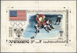 Thematik: Olympische Spiele / Olympic Games: 1968, Yemen (Kingdom). Artist's Drawing For The 3B Value Of The Set "Commem - Other & Unclassified