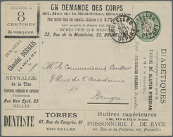 GA Belgien - Ganzsachen: 1889, 10 C Green Advertising Postal Stationery Envelope With Advertisement For Delicacie - Other & Unclassified