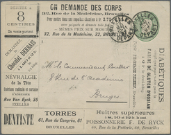 GA Belgien - Ganzsachen: 1889, 10 C Green Advertising Postal Stationery Envelope With Advertisement For Delicacie - Altri & Non Classificati