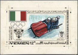 Thematik: Olympische Spiele / Olympic Games: 1968, Yemen (Kingdom). Artist's Drawing For The 12B Value Of The Set "Comme - Other & Unclassified