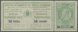 GA/* Belgien - Ganzsachen: Ca. 1897, Telephone Billet 50 Cent Leopold II, Somewhat Heavily Hinged. - Altri & Non Classificati