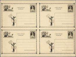GA Belgien - Ganzsachen: 1931, Charity Card 50c. + 50c., Uncut Printing Form Of Four Adjoining Cards. - Autres & Non Classés