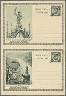 GA Belgien - Ganzsachen: 1934, Pictorial Card 50c. + 25c. Dark Green, Vertical Pair "Antwerpen"-"Dinant", Each Wi - Other & Unclassified